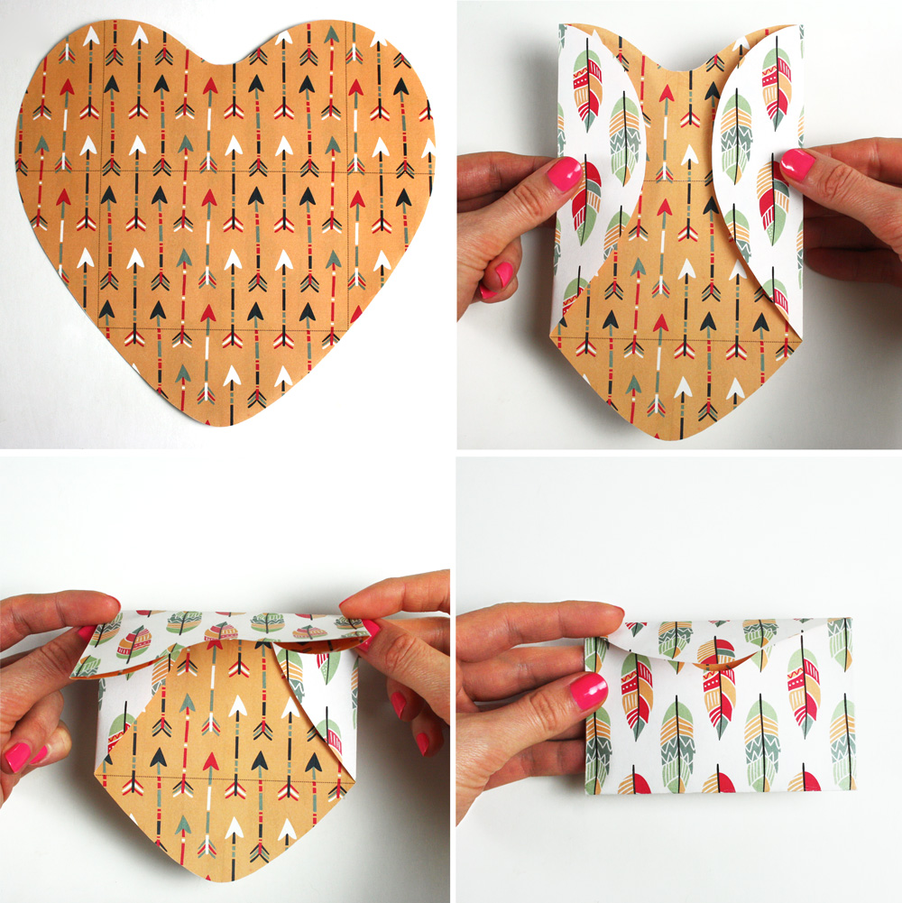 DIY Herz Briefumschlag mit Vorlage