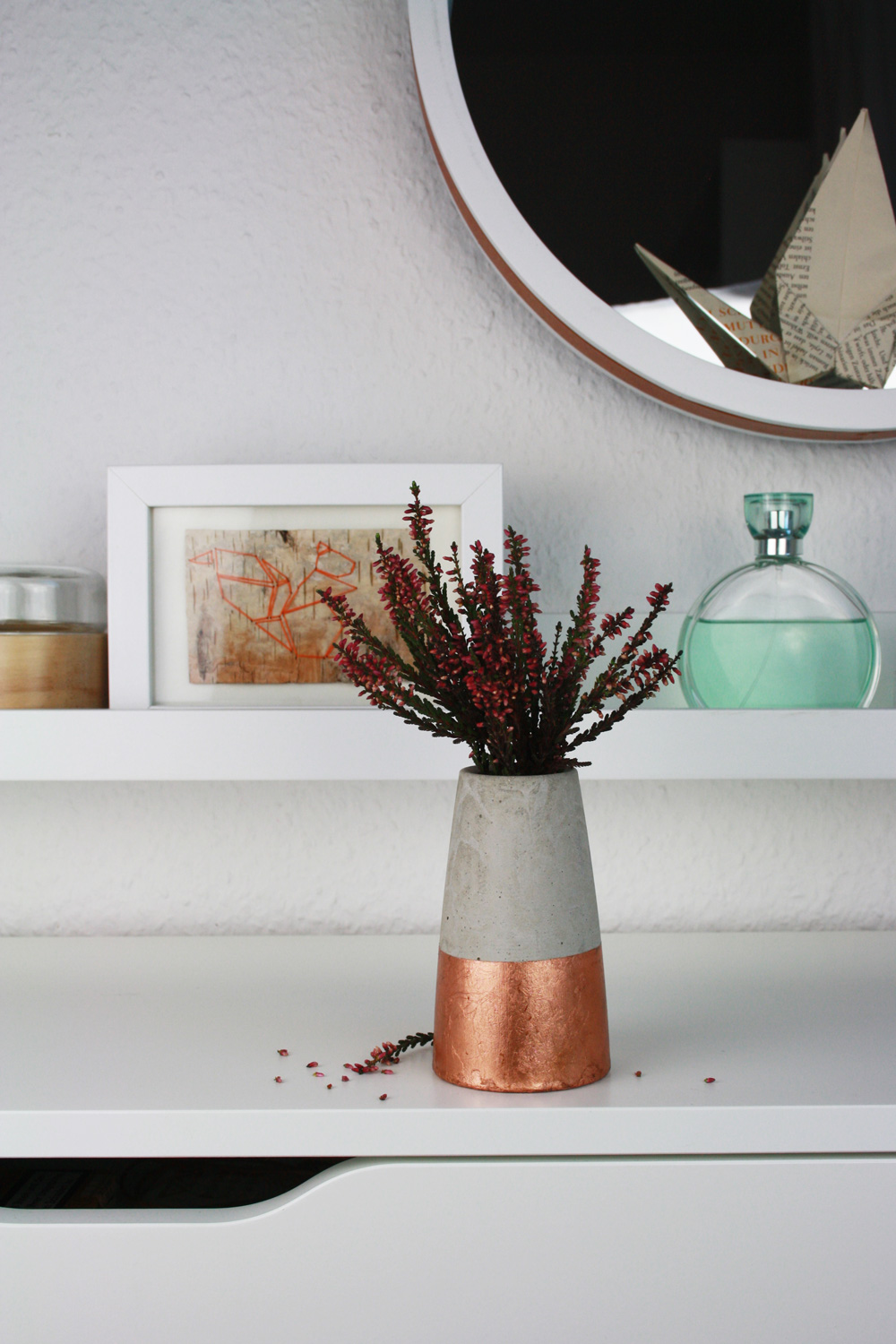 DIY konische Beton Vase mit Kupfer selber machen 