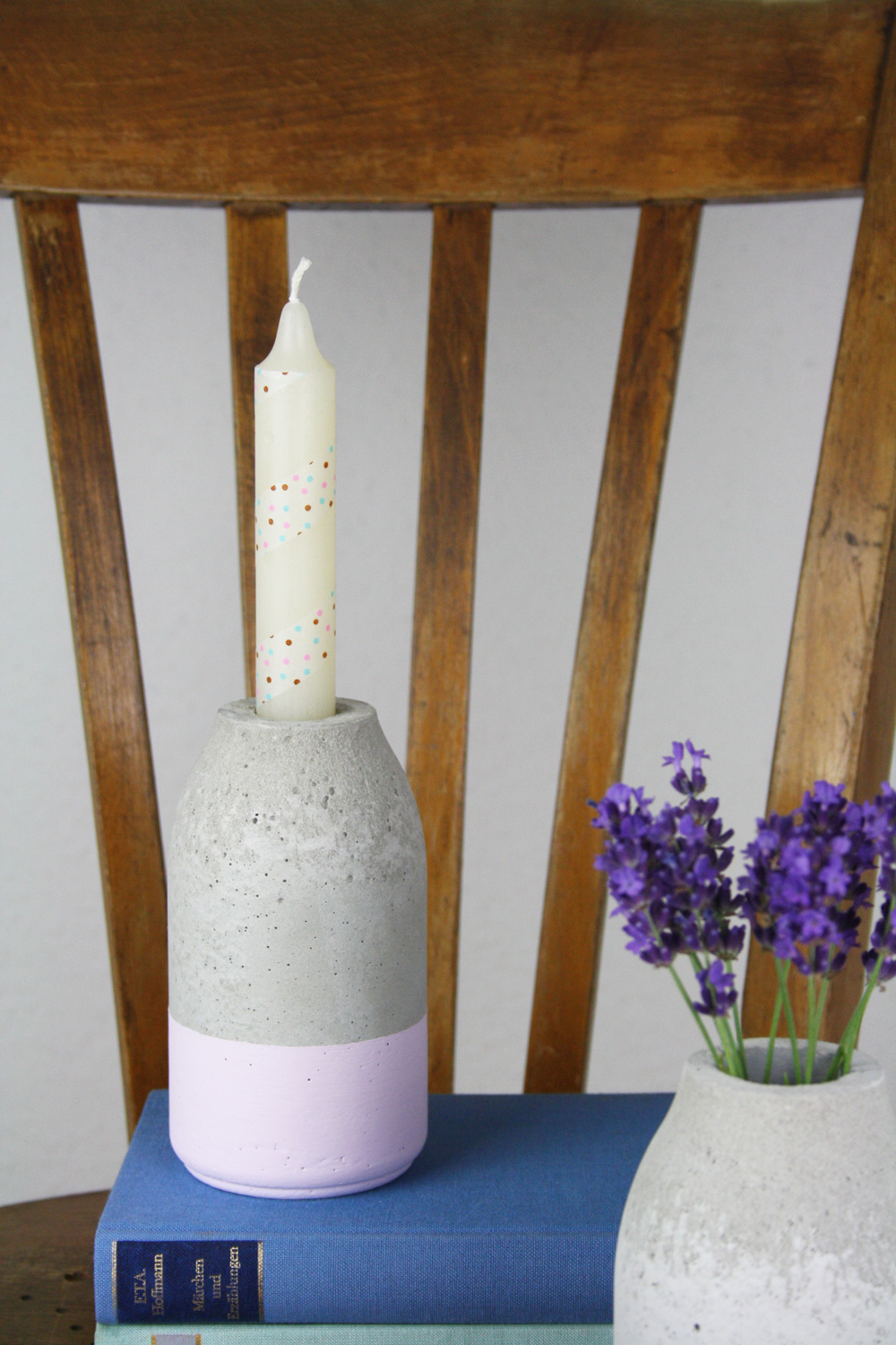 Betonvase Flasche Kerzenständer DIY Anleitung
